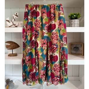 Kim Rogers Signature Lined Floral Skirt Size 12 Fit & Flare Boho Cottagecore
